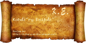 Koháry Enikő névjegykártya