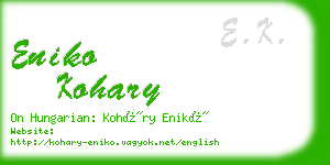 eniko kohary business card